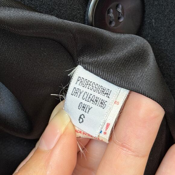 Regency Cashmere Saks Fifth Avenue Black Vintage Peacoat Size 6 - Picture 5 of 5